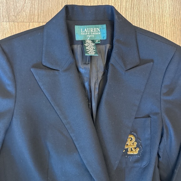 Lauren Ralph Lauren Dark Blue Blazer with Gold Accents - Picture 2 of 9